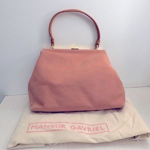 Elegant Pink Suede Mansur Gavriel Purse. New with Tags/Original Dust Bag